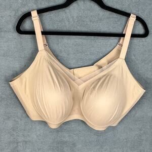 Honeylove Bra Women 3X 44E/F Sand Crossover Wireless Comfort Convertible Stretch